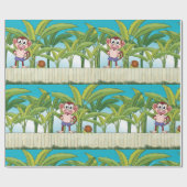 Papier Cadeau Singe et escargot sur la scène de la jungle tropic (Plat)