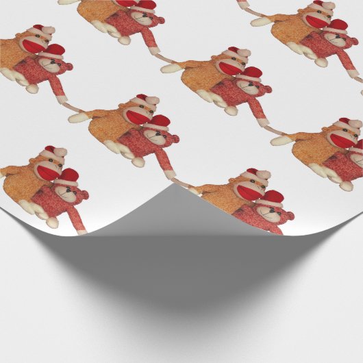 Papier Cadeau Singe et ours de chaussette dans des casquettes de (Coin)
