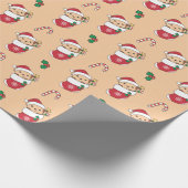 Papier Cadeau Singe Noël Neige Hiver Animaux Singes (Coin)
