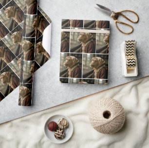 Papier Cadeau Singe regardant la pluie