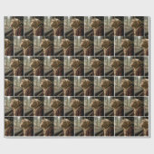 Papier Cadeau Singe regardant la pluie (Plat)