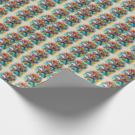Papier Cadeau Singe souriant (Coin)