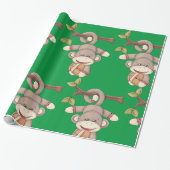 Papier Cadeau Singe Tenant Un Football (Déroulé)