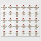 Papier Cadeau Singes de chaussette (Plat)