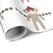 Papier Cadeau Singes de chaussette (Coin rond)