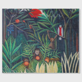 Papier Cadeau Singes Parrot Animal dans la forêt de la Jungle (Plat)