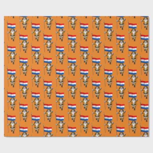 Papier Cadeau Sinterklaas Avec Drapeau Du Pays-Bas (Plat)
