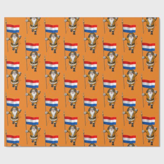 Papier Cadeau Sinterklaas Avec Drapeau Du Pays-Bas (Plat)