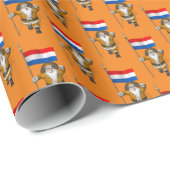 Papier Cadeau Sinterklaas Avec Ensigne De Pays-Bas (Coin rond)