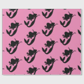 Papier Cadeau Sirène à bord noir/blanc Thunder_Cove  (Plat)