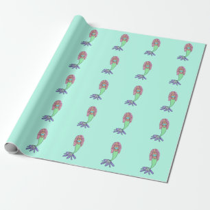 Papier Cadeau sirène arc-en-ciel rose bleu violet vert noir bouc