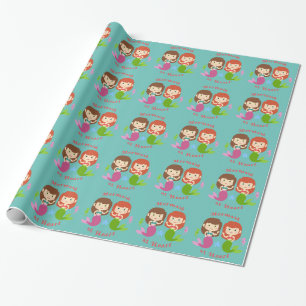 Papier Cadeau Sirène au coeur