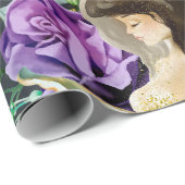 Papier Cadeau Sirène d'aquarelle rêvée (Coin rond)