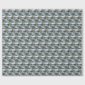 Papier Cadeau Sirène D'Aquarelle Sur Les Rochers (Plat)