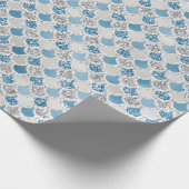 Papier Cadeau Sirène de Parties scintillant en argent Turquoise (Coin)