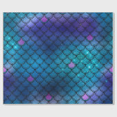 Papier Cadeau Sirène de Parties scintillant étincelante (Plat)