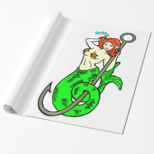 Papier Cadeau sirène de vert-queue de roux