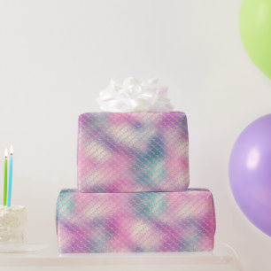 Papier Cadeau Sirène d'or Girl Pink Aqua