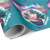 Papier Cadeau Sirène personnalisée (Coin rond)