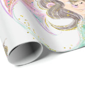 Papier Cadeau Sirène sous la mer (Coin rond)