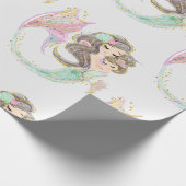 Papier Cadeau Sirène sous le papier d'enveloppement marin (Coin)
