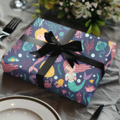 Papier Cadeau Sirène Sous L'Océan Mer Anniversaire
