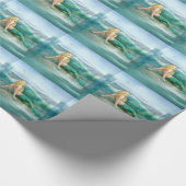 Papier Cadeau Sirène sur le rivage avec des vagues et des (Coin)