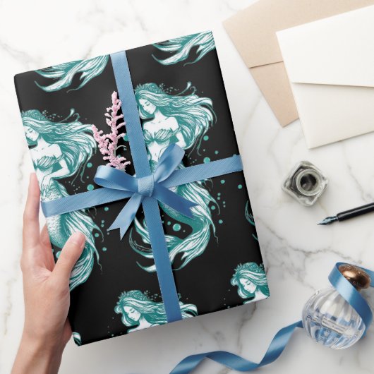 Papier Cadeau Sirène turquoise (Cadeaux)