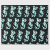 Papier Cadeau Sirène turquoise (Plat)