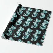 Papier Cadeau Sirène turquoise (Déroulé)
