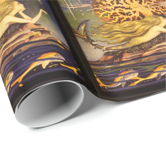 Papier Cadeau Sirène vintage (Coin rond)