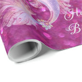 Papier Cadeau Sirène violette (Coin rond)