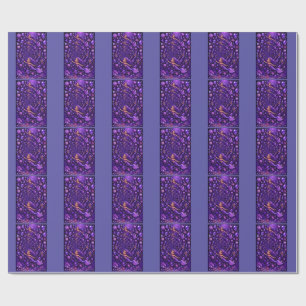 Papier Cadeau Sirène Violette Gemme Spirale Fantaisie Art