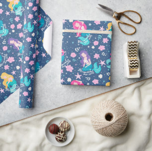 Papier Cadeau Sirènes colorées