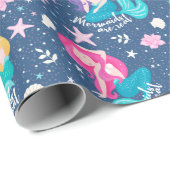 Papier Cadeau Sirènes colorées (Coin rond)