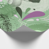 Papier Cadeau Sirènes de Whimsical Vert Motif Abstrait (Coin)