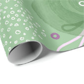 Papier Cadeau Sirènes de Whimsical Vert Motif Abstrait (Coin rond)