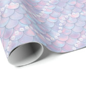 Papier Cadeau Sirènes Écailles de Sirène Perles (Coin rond)