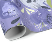 Papier Cadeau Sirènes Whimsical Purple Abstrait Motif (Coin rond)