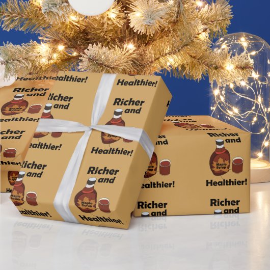Papier Cadeau Sirop D'Érable Plus Riche Et Plus Sain (Vacances)