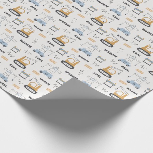 Papier Cadeau Site de construction mignon Briques Grue Digger En (Coin)