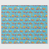 Papier Cadeau Site de construction pour enfants et véhicules (Plat)