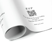 Papier Cadeau site web de mariage rsvp q r code ajouter nom text (Coin rond)