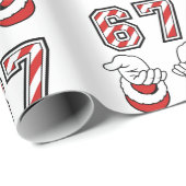 Papier Cadeau Six Seven 67 6 7 Christmas Meme Holiday (Coin rond)