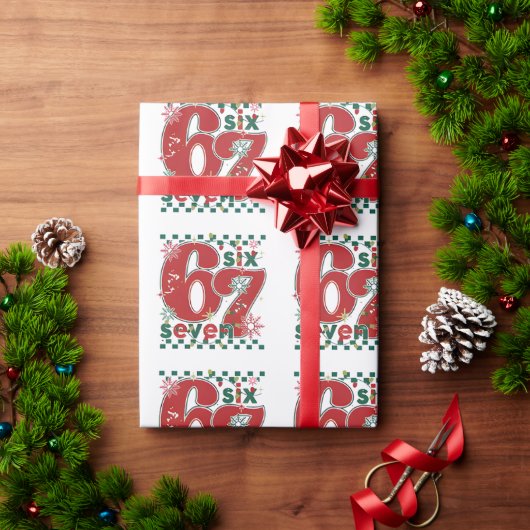 Papier Cadeau Six Seven 67 Meme Xmas Christmas Wrapping Paper (Cadeau de vacances)