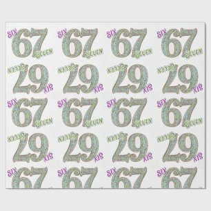 Papier Cadeau Six Seven, Anniversaire Confettis