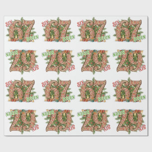 Papier Cadeau Six Seven Holiday, Vert & Rouge