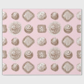 Papier Cadeau Six truffes de chocolat dans une conception répété (Plat)