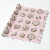 Papier Cadeau Six truffes de chocolat dans une conception répété (Déroulé)