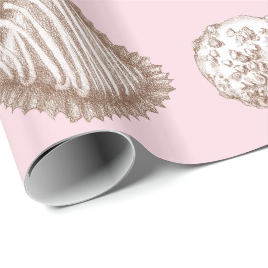 Papier Cadeau Six truffes de chocolat dans une conception répété (Coin rond)